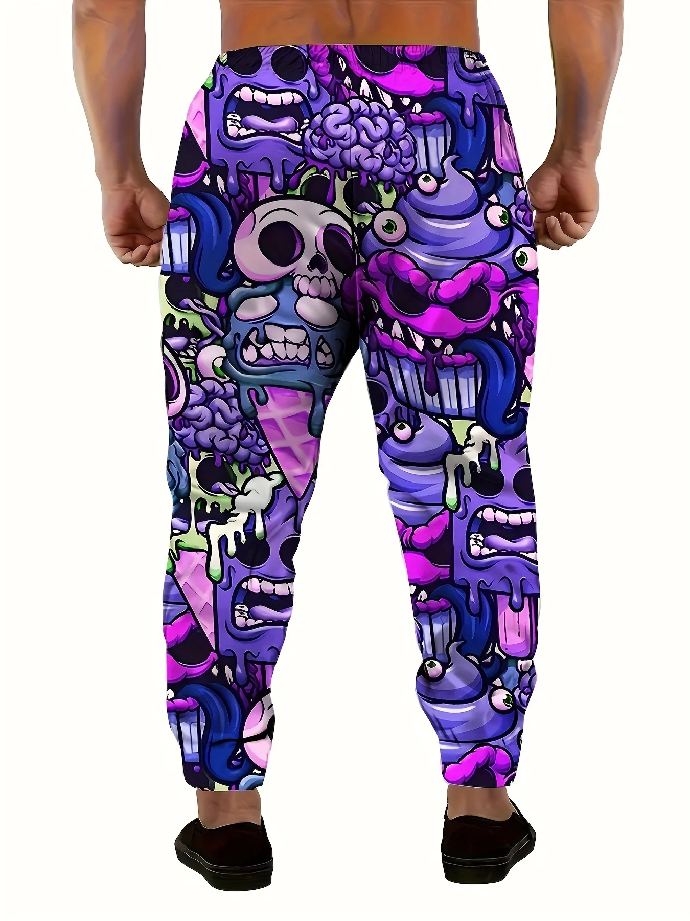 موضة الرجال 2025 Sweatpants الجمجمة المطبوعة ركض سليم صالح السراويل سراويل صالة غير رسمية مع جيوب الخريف الشتاء الشارع الشهير #3