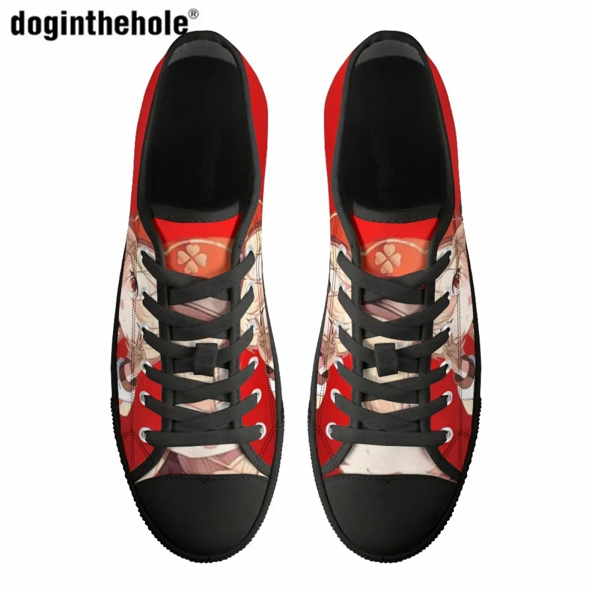 Genshin Impact Print Design Ladies Casual Flat Shoes Anime Design Classic Low Top Canvas Shoes Comfortable Sneaker