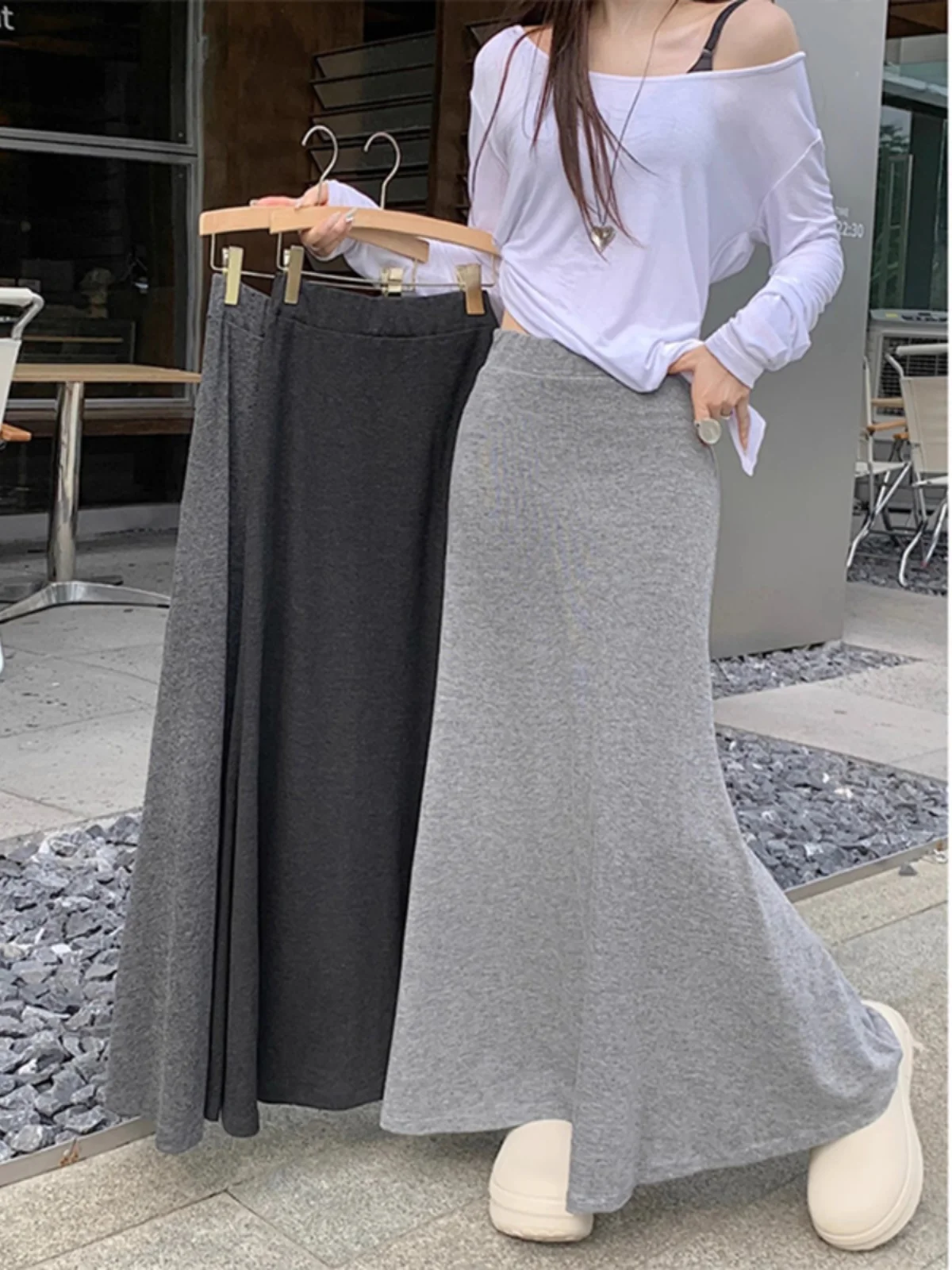 

Драпированная юбка трапециевидной формы в стиле ретро, женская осенне-зимняя утягивающая универсальная юбка-миди с высокой талией, модная, всесезонная