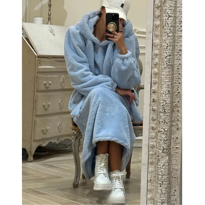 السيدات شيك الكورية Sle طويل الدكتور مع غطاء محرك السيارة معطف فروي دافئ الخريف الشتاء وصول جديد فتاة كسول Sle تخفيض العمر