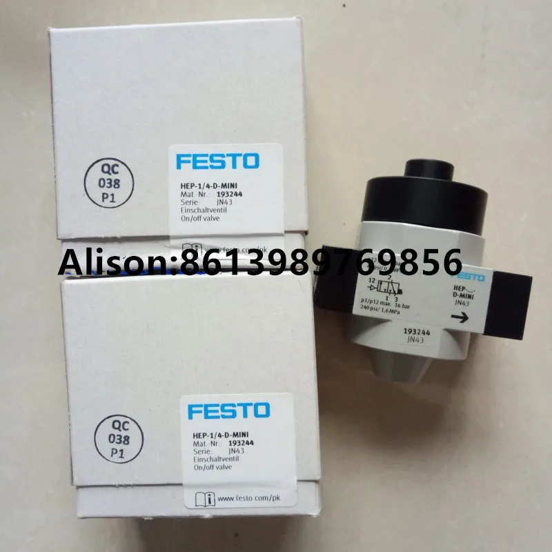 FESTO on-off valve HEP-D-MINI 193242 HEP-1/4-D-MINI 193244 HEP-1/8-D-MINI 193243 HEP-3/8-D-MINI 193245 HEP-D-MIDI 193249