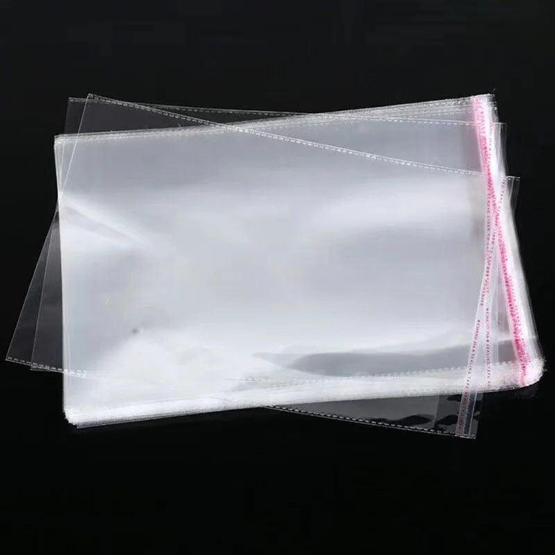 100Pcs 35x45cm Clear Bags Resealable Reclosable Lip Tape Cello Self Seal Large Plastic