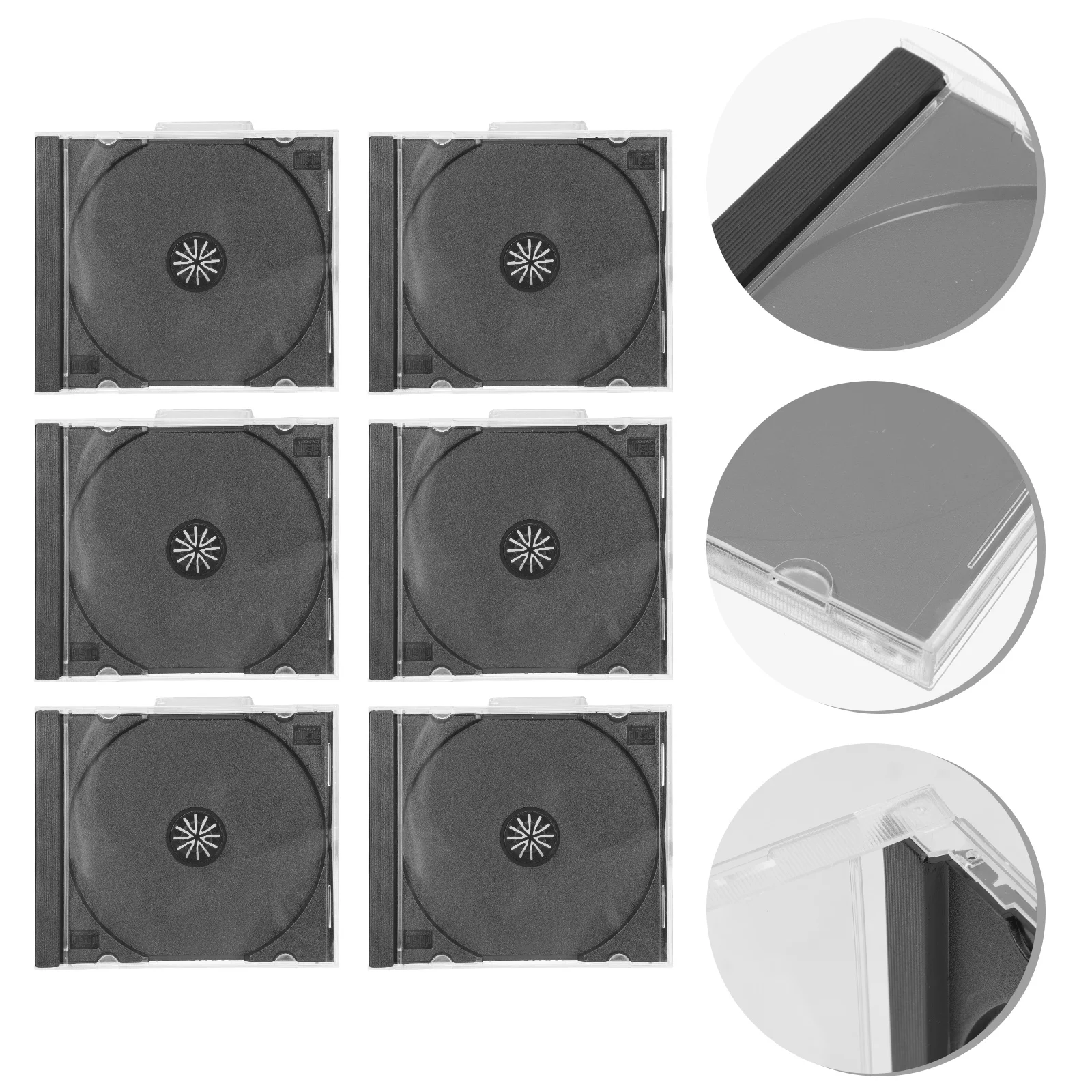 Estuche protector redondo para discos de CD, contenedor de almacenamiento de plástico para DVD, billetera delgada, tejido, 6 piezas