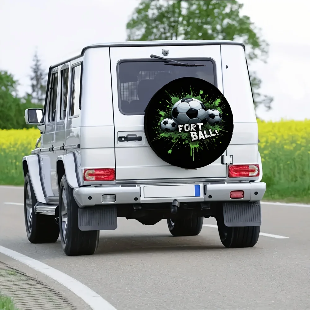Soccer Graffiti Tire Cover Spare Wheel Protector Waterproof Dustproof Outdoor Accessory