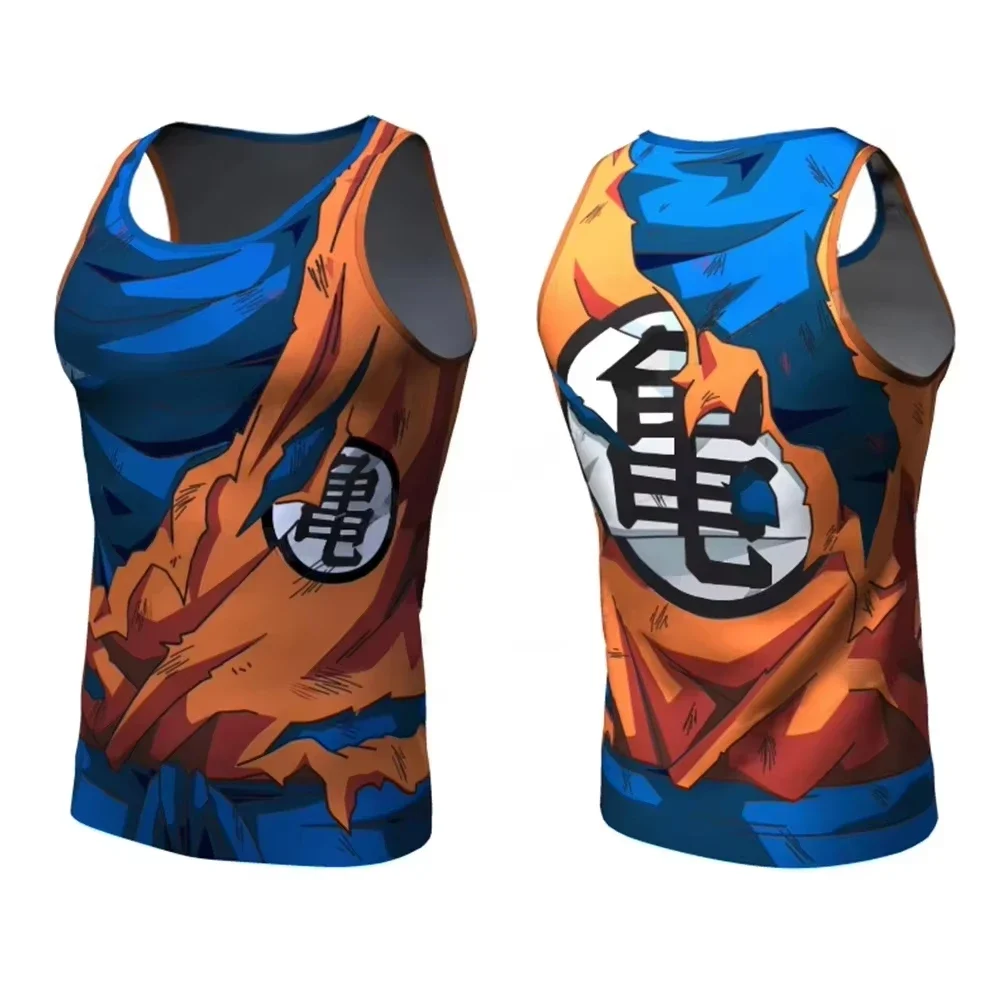 Anime Dragon Ball Goku Cosplay Print Tank Tops Men Summer Bodybuilding Streetwear Sleeveless Tops Unisex Basketball Vest Jersey