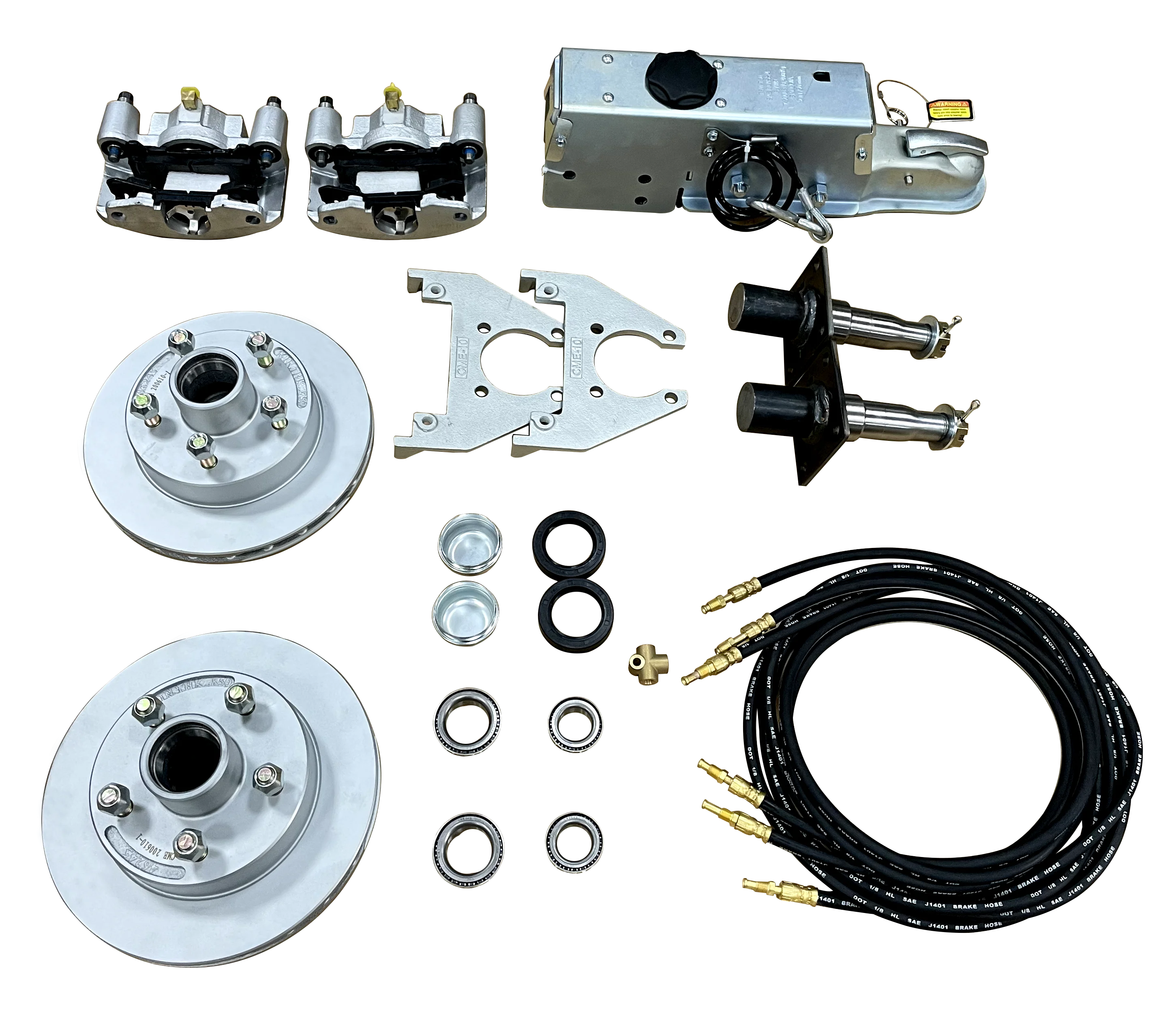 Disc brake kit for single axle trailer