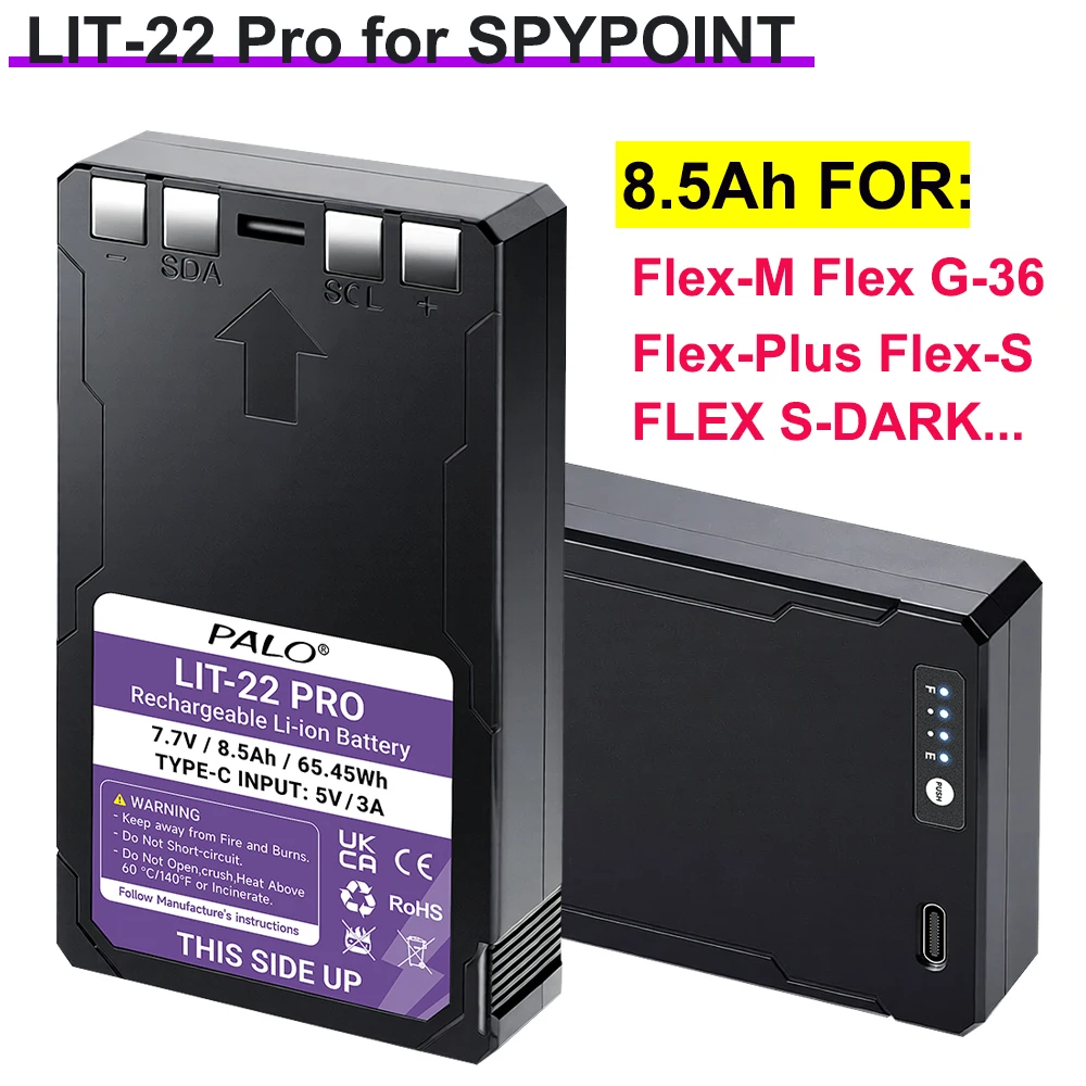 

Аккумулятор 8.5Ач LIT-22 LIT 22 Pro для камеры SPYPOINT Flex-M Flex G-36 Flex-Plus Flex-S FLEX S-DARK FLEX DARK LIT22 для охоты и наблюдения