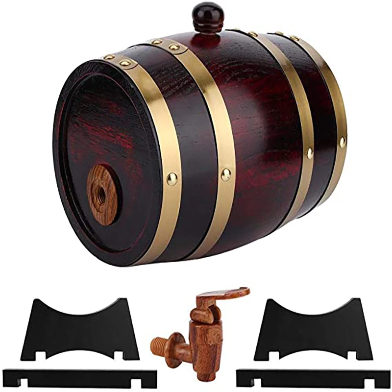 UNTIOR 1.5/3L Wood Wine Barrel Oak Beer Brewing Equipment Rum Pot Whisky Wine Bar Tools Wedding Decoration Home Brew Beer Tools