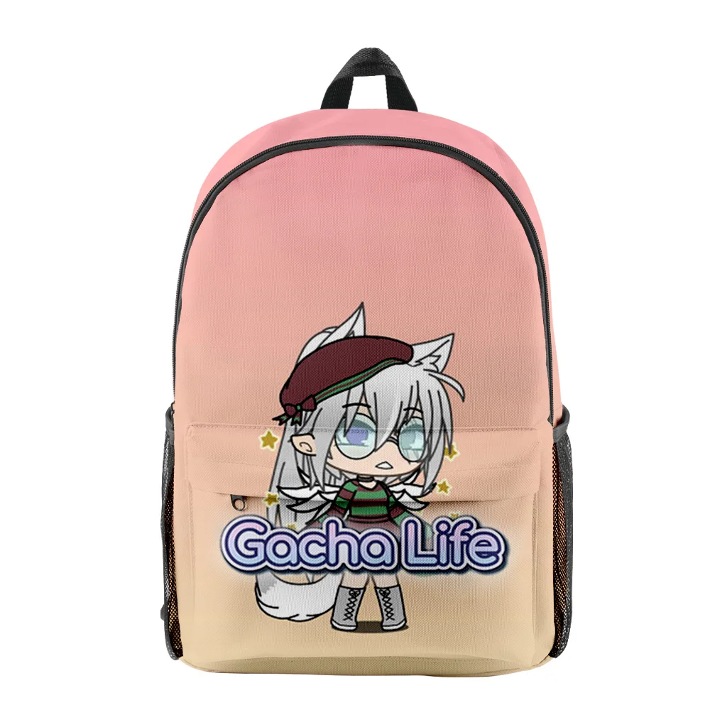 Hip Hop Youthful Gacha Life Student School Bags Notebook Backpacks 3D Printed Oxford Waterproof Boys/Girls Funny Travel Bags