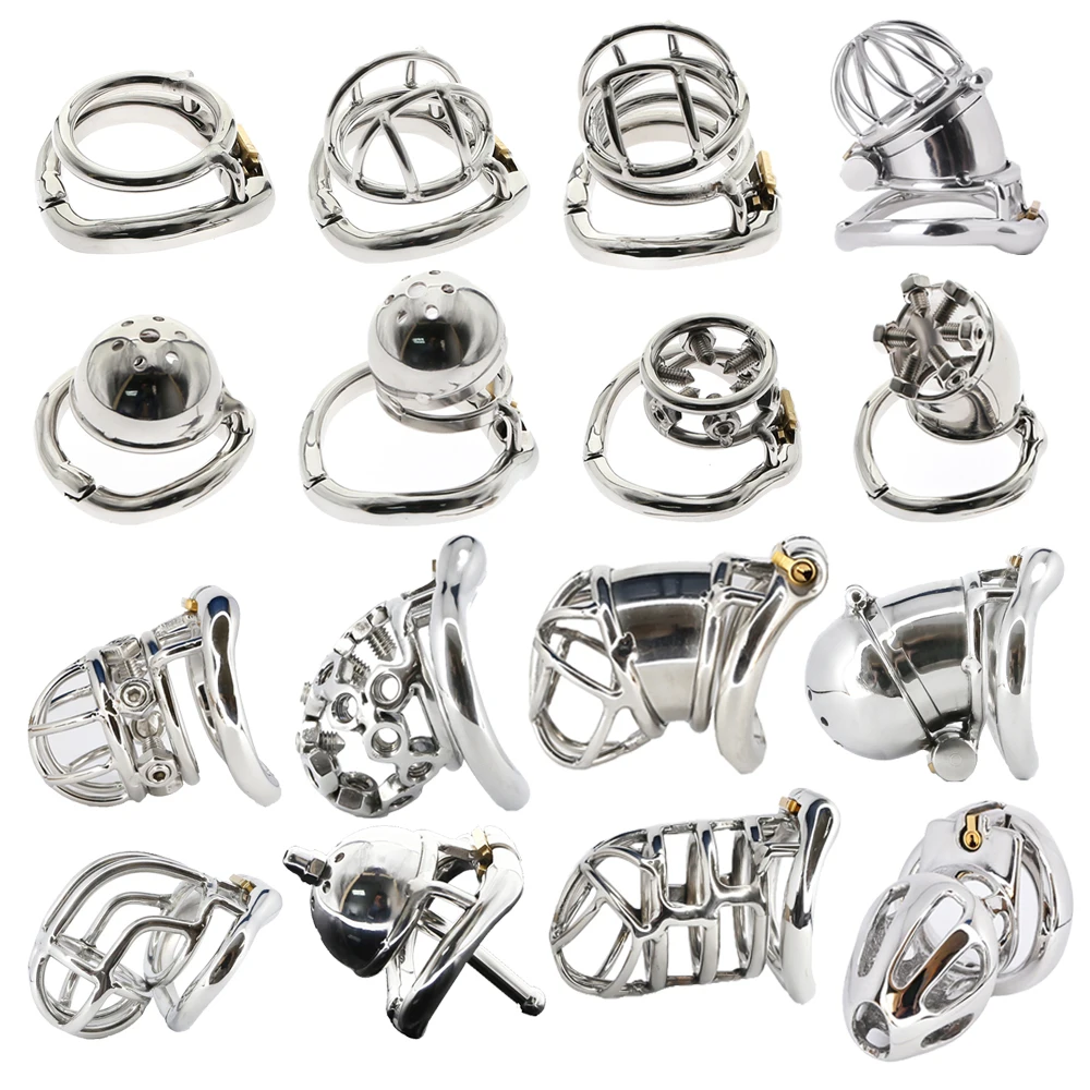 Hot Small Penis Lock Cock Cage Male Stainless Steel Chastity Cage Penis Ring Chastity Belt BDSM Sex Toys For Man Erotic Bondage