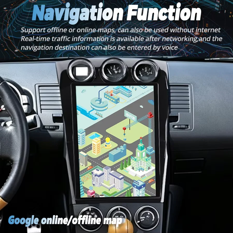 Carplay Mirror Link Android Auto Touch Screen GPS Navigation Car Radio Multimedia Head Unit For Nissan 350Z Z33 2002~2007