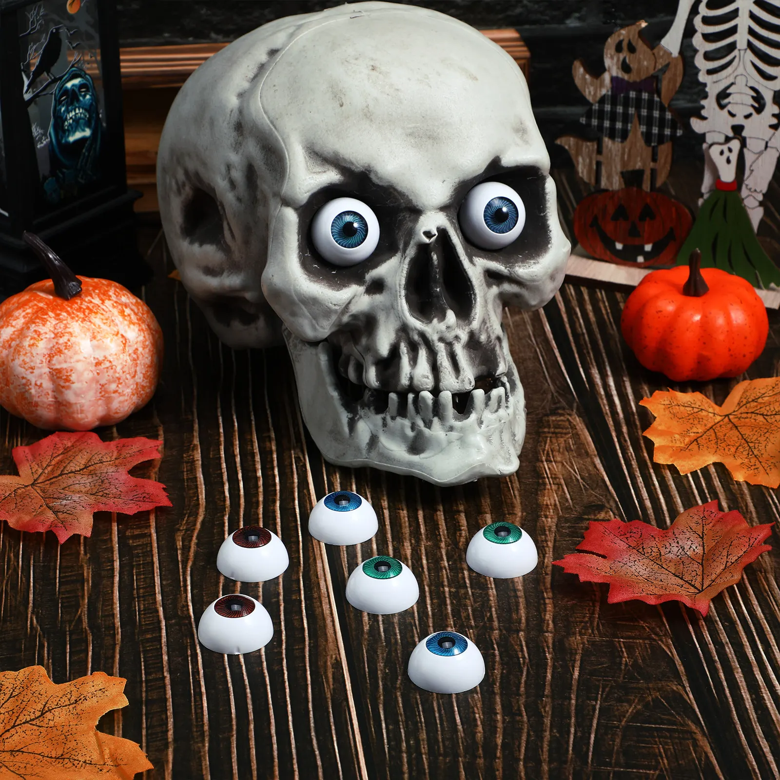 

8Pcs Hollow Plastic Eyeball Halloween Horror Props Scary Mask Costume Halloween Party Decorations Hollow Eyeballs