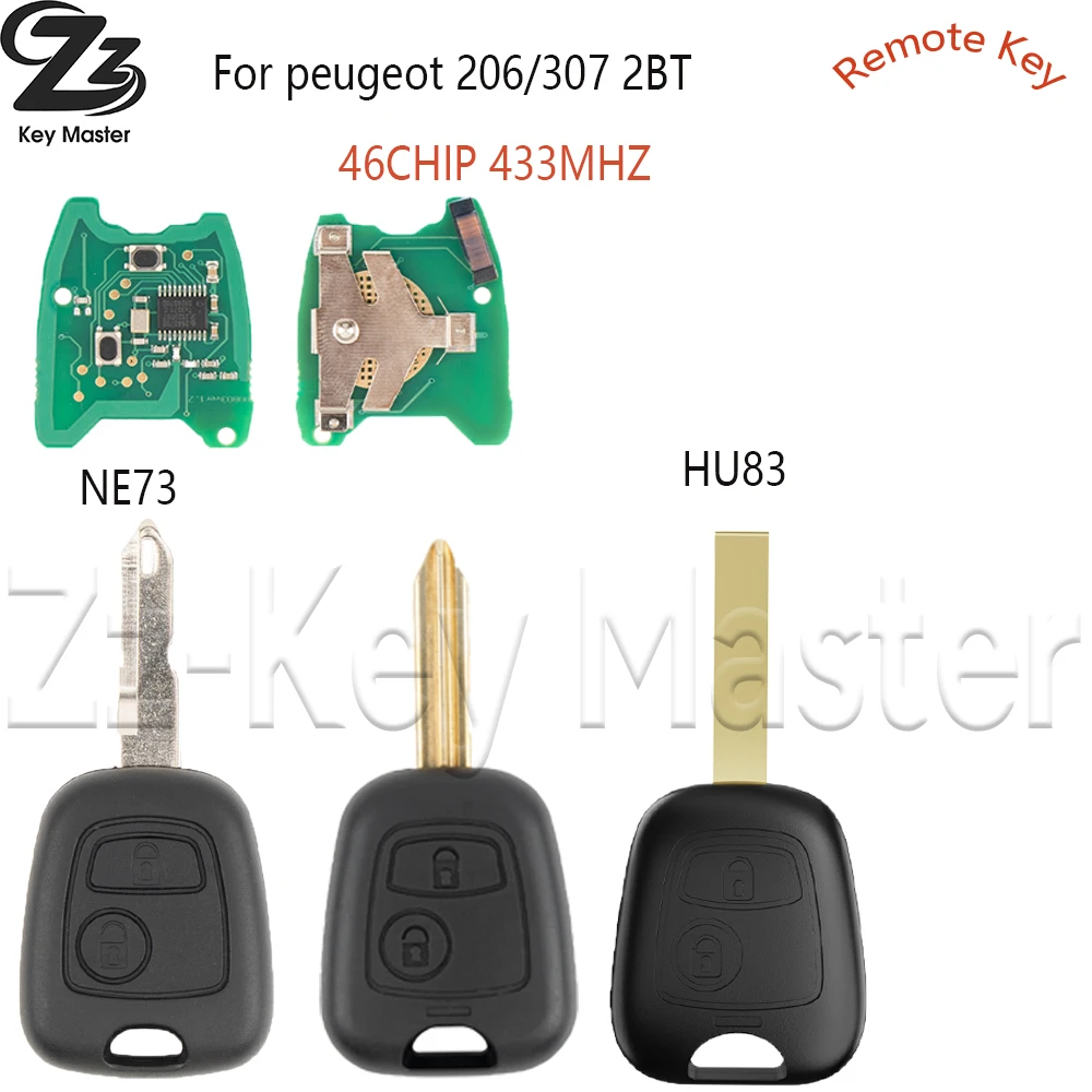 

Zz ID46 PCF7961 433MHz Car Remote Control Key For Peugeot 107 206 207 306 307 407 For Citroen C1 C2 C3 Saxo Xsara