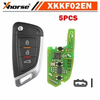 5 unids/lote XHORSE XKKF02EN llave de coche remota Universal con 3 botones para herramienta de llave VVDI (versión en inglés)