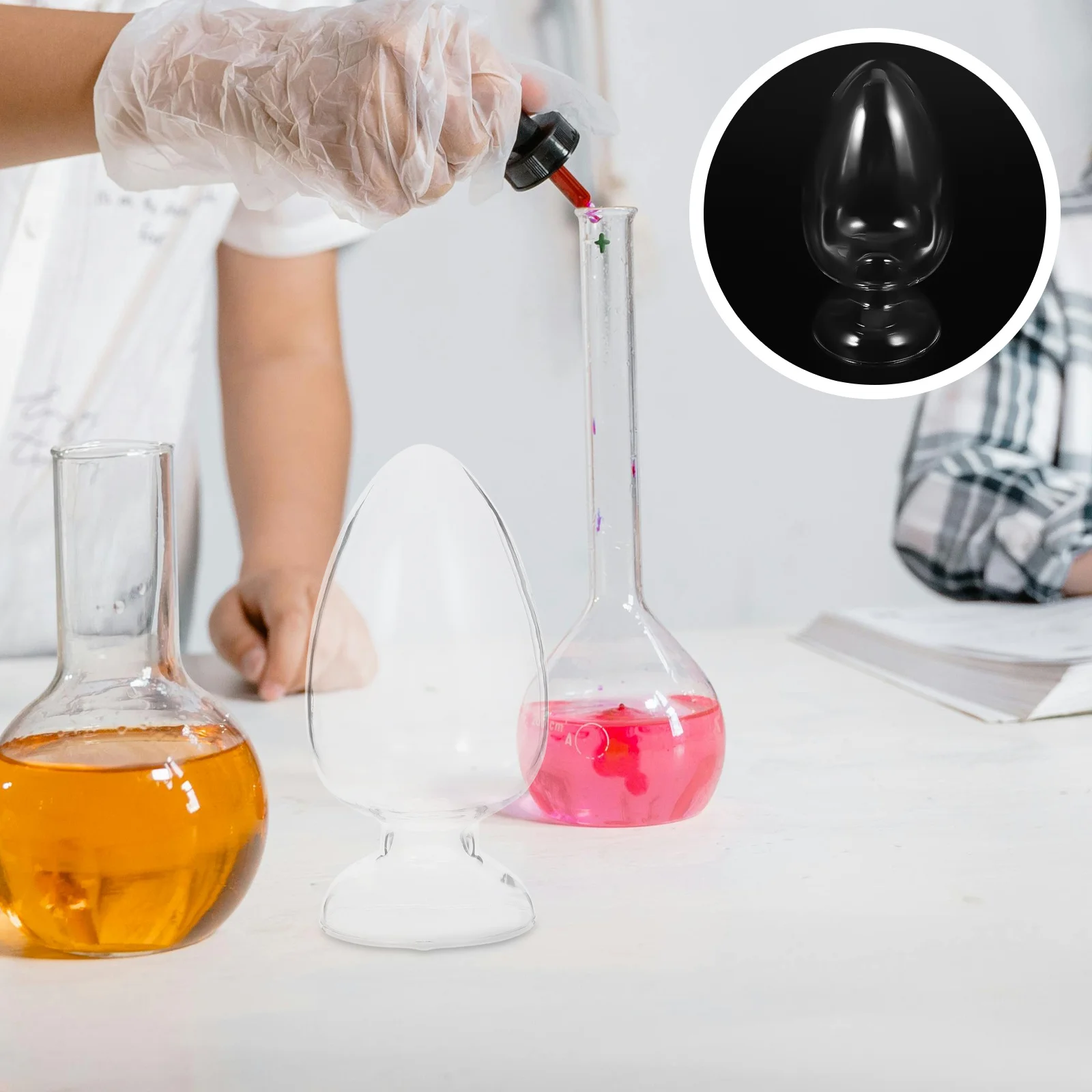 

2Pcs Professional Glass Bottle Smooth Surface Waterproof Stable Plug Transparent Body Perfect for Experimental Results