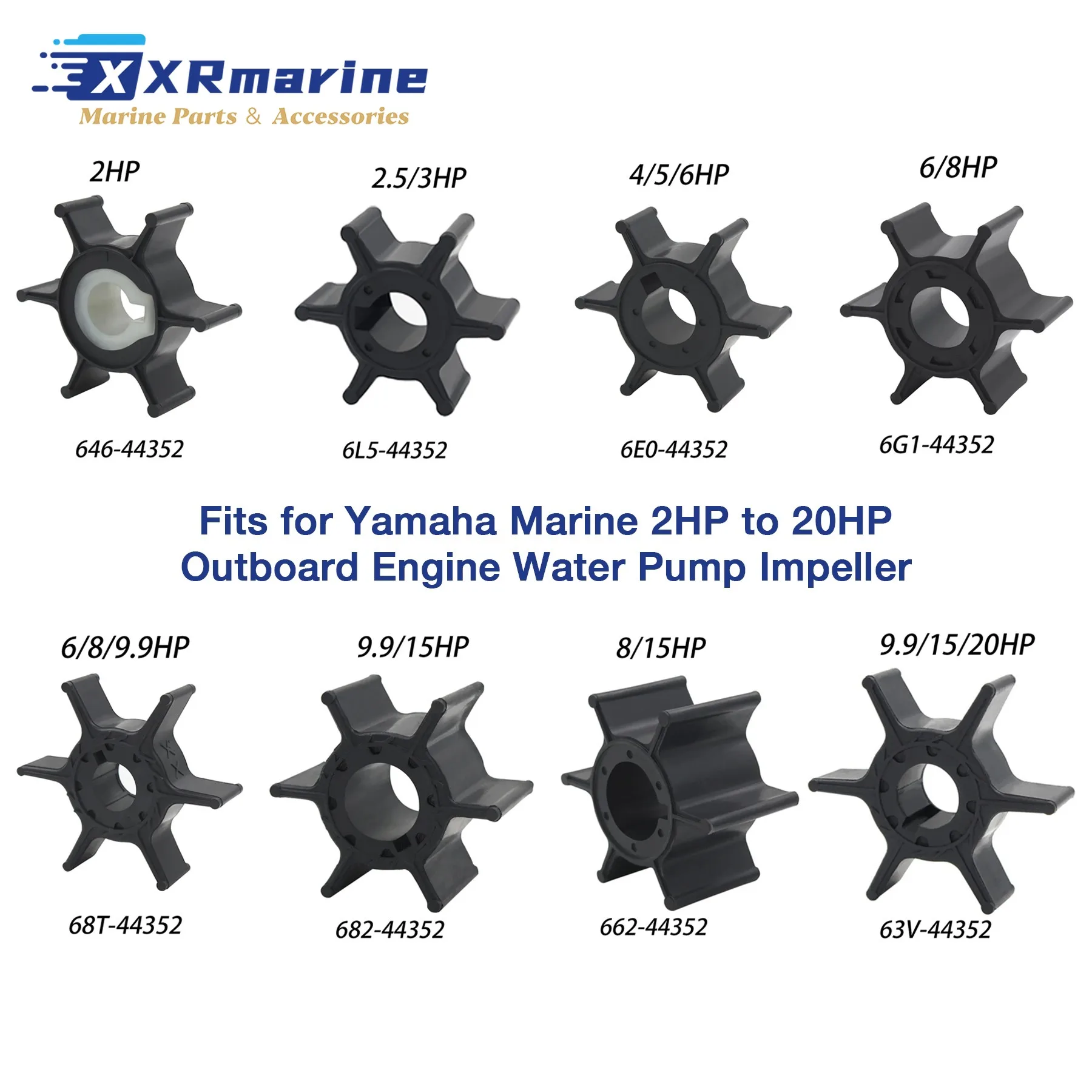

Рабочее колесо водяного насоса для лодочных моторов Yamaha Marine 2HP 2.5HP 3HP 4HP 5HP 6HP 8HP 9.9HP 13.5HP 15HP 20HP 646-6L5-44352