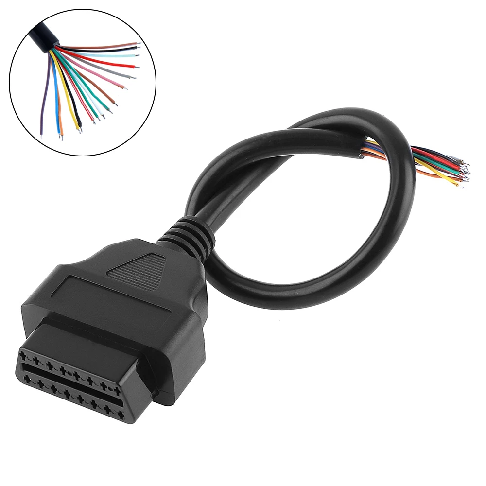 

OBD2 16 Pin Female Connector Diagnostic Interface Extension Cable for Car with 26CM Extension Cable,Open Placement Adapter