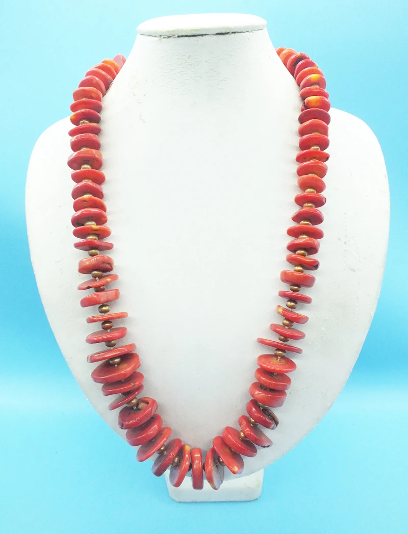 the last one! Natural irregular coral and natural pearl necklace  26