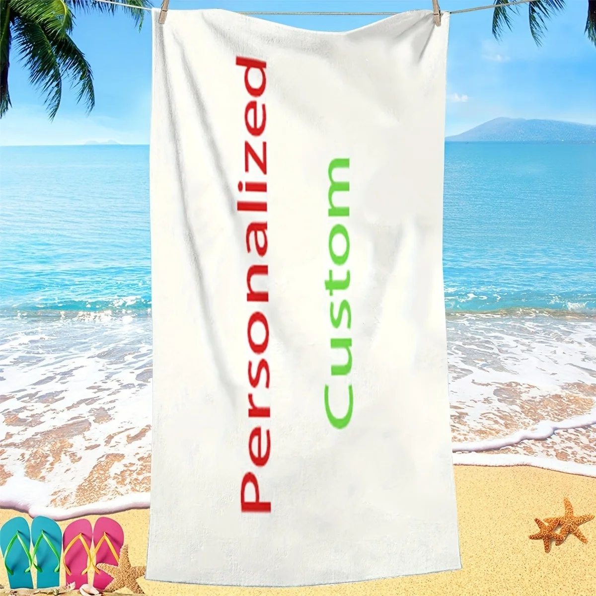 Customizable Photo Beach Towel—Perfect for Beach Outings, Swimming, Outdoor Camping, and Travel; an Ideal Beach Essential.