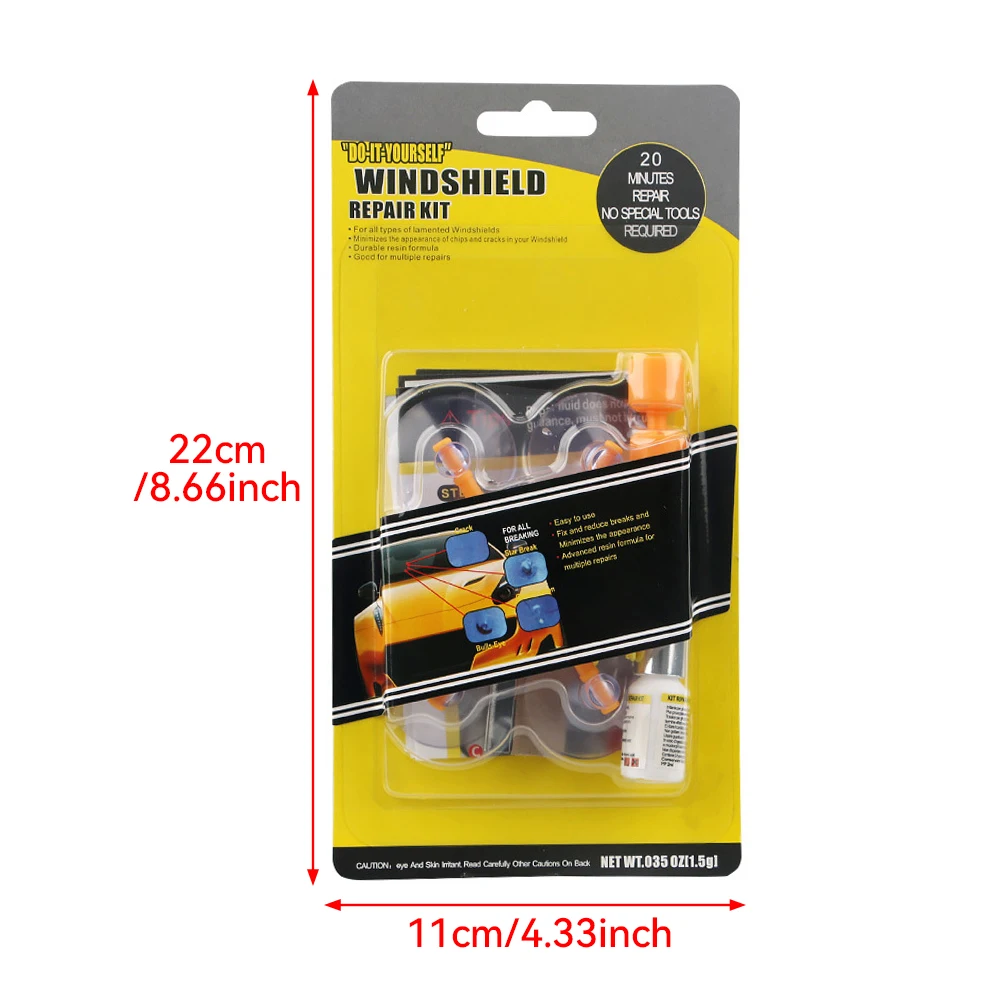 1 Set Car Windshield Repair Kit Quick Fix Car Cracked Glass Windscreen Repair Tool Resin Sealer DIY Auto Window Screen Polishing