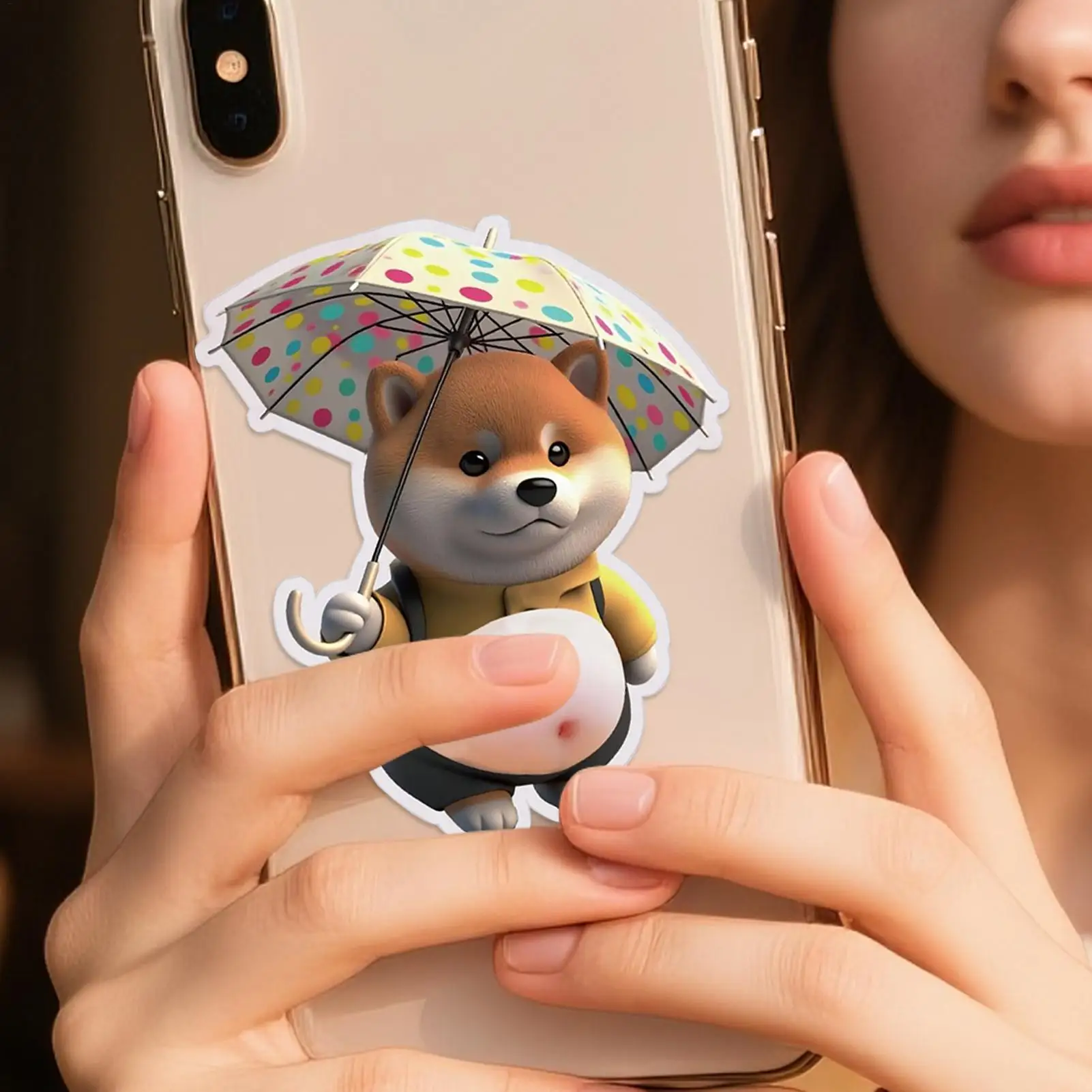 ملصقات ثلاثية الأبعاد الكلب ضغط البطن الشارات هدايا الحفلات ملصقات الزخرفية للأطفال الفتيات المراهقين الكبار حفلة الحسنات جراب هاتف