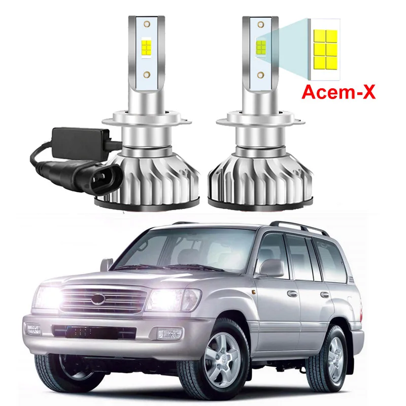 2Pcs ZES Chips Super Bright Auto Car Led Headlight For Toyota Land Cruiser 100 1998-2007 High Low Beam Car LED Headlamp Light