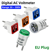 AC 220V/230V Voltmeter Digital Voltage Tester Monitor EU Plug LED Display Voltmeter Indicator Light Electrical Instruments