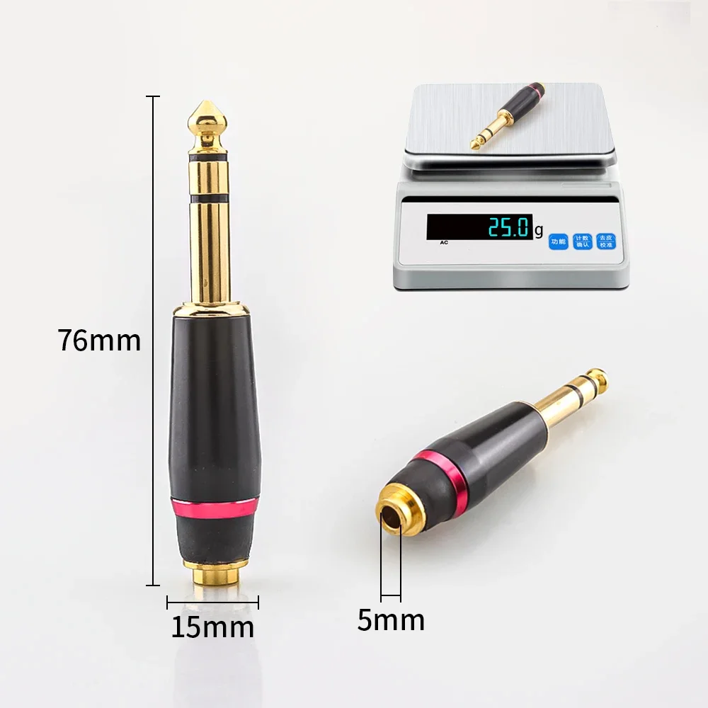 Gold Plated 2.5mm/3.5mm/4.4mm Balanced Female to 1/4 6.35mm TRS Male Adapter Converter