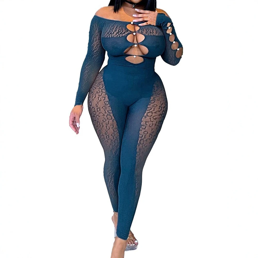 

Женский осенний повседневный комбинезон с длинными рукавами и открытыми плечами, брюки в полный рост, однотонные модные брюки больших размеров