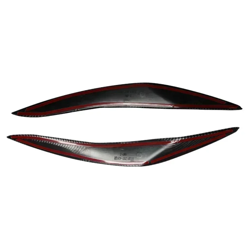 2Pcs Car Front Headlight Eyelids Eyebrow Cover Trim For BMW 5 Series F10 F11 2011 2012 2013 2014 Glossy Black/Carbon Fiber