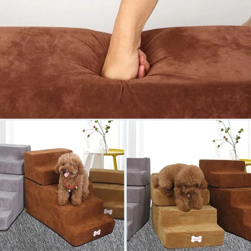 3-steps Dog Stairs Ladder Anti-slip Removable Pet Ramp Stairs Puppy Sofa Bed Ladders for Small Dog Ramp Stairs Pet Supplies