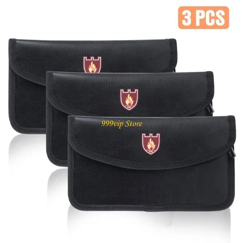 C90C Water Resistant Bag Fireproof Money Bag Envelope Cash Storage Bag for Valuables