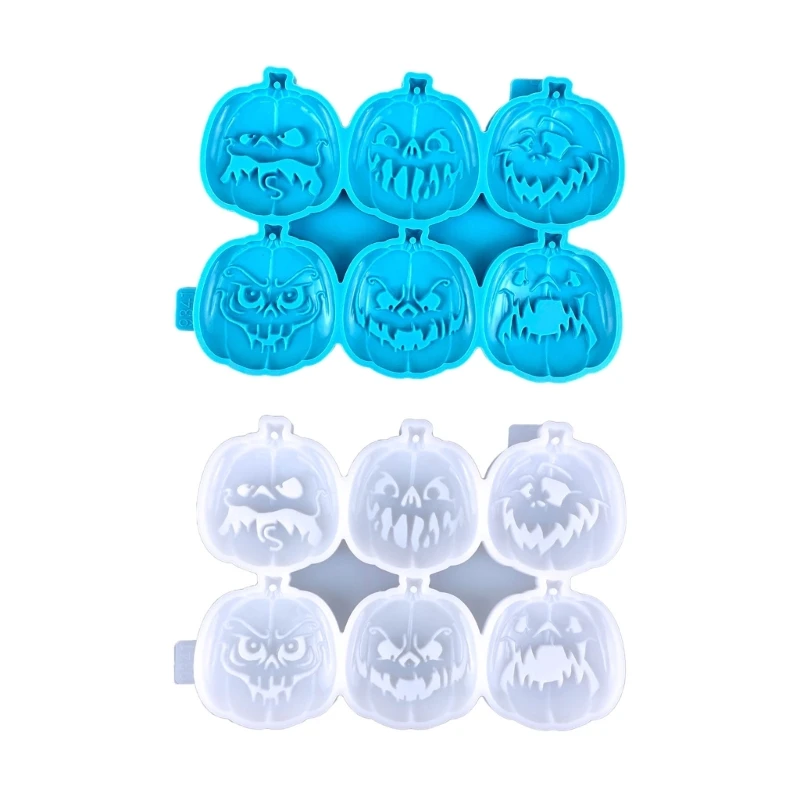 

6 Shapes Diy Crystal Epoxy Mold Halloween Series Funny Pumpkin Listing Mold