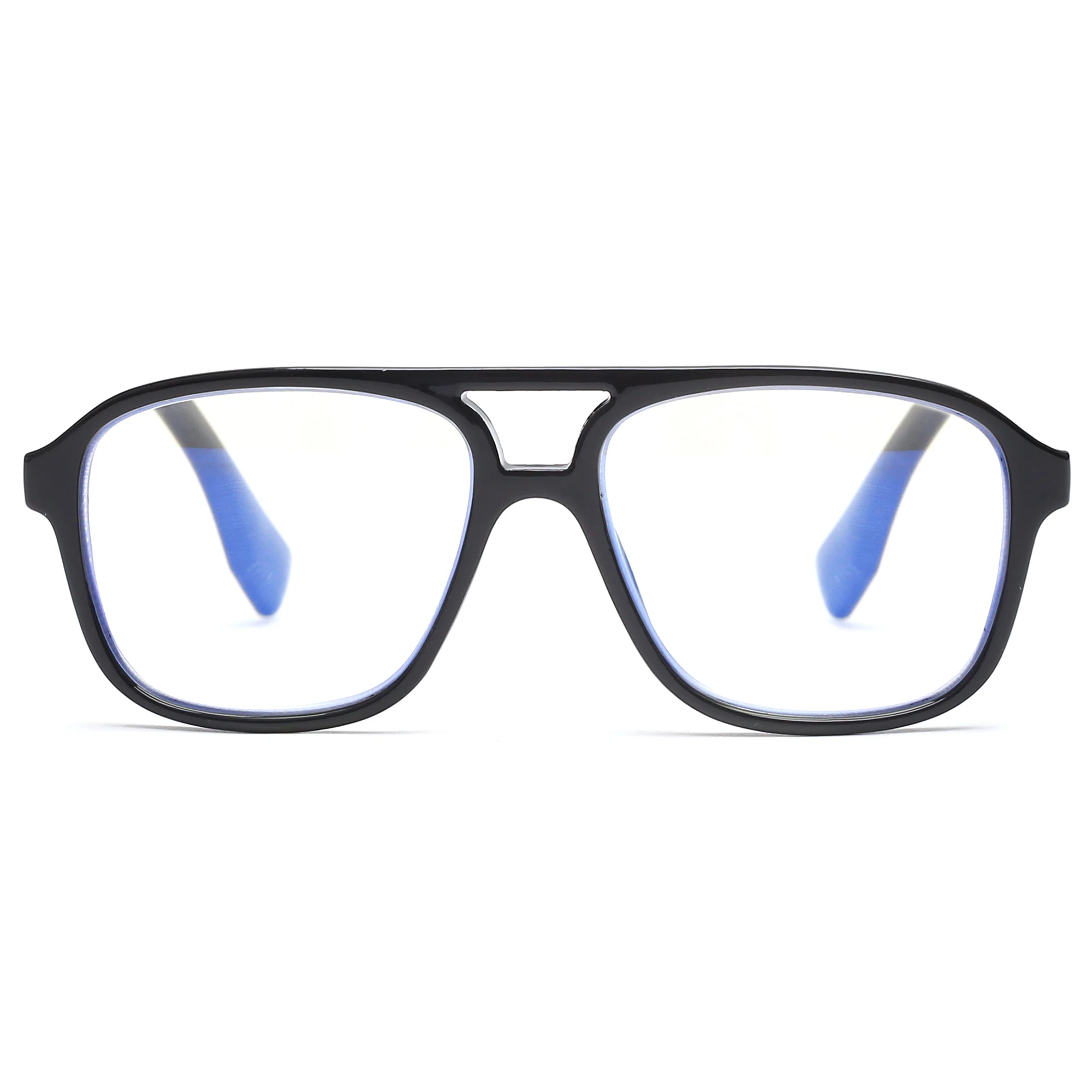 JM Classic Reading Glasses for Women Men, Square Aviator Blue Light Blocking Readers