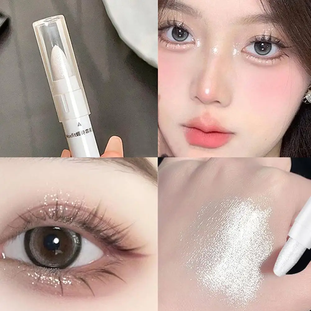 Resaltador delineador de ojos, lápiz de gusano de seda tumbado, ojos, brillo de perlas, cosméticos, brillo de ojos, maquillaje de esquina, sombra de ojos en barra V6G0