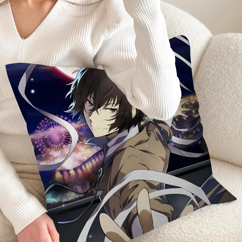 B-Bungo S-Stray D-Dogs Cushion Cover Car Throw Pillow Case For Sofa Car Christmas Gift 40x40cm 45x45cm