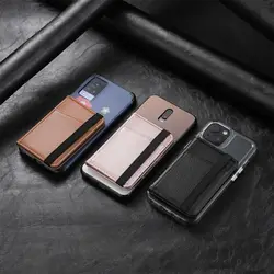 Leather Mobile Phone Card Bag High Quality Universal Multifunctional Phone Card Slot Creative Adhesive Back Sticker Wallet