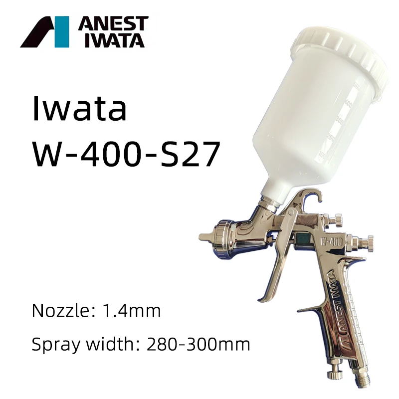 Original Authentic Japanese ANEST IWATA Spray   W400 Upper Tank Pot S27 Paint Spray   1.4 MM Nozzle