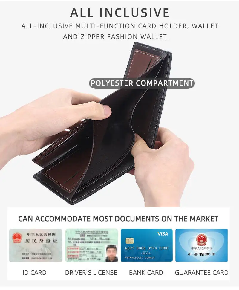 Baellerry High-end Professional Slim Wallet Quick ID Window Zipper Closure Premium PU Leather Executive Gift Set Slim cardholder
