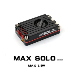 RUSHFPV MAX SOLO 5.8G 2.5W 2-6S LIPO FPV VTX 48CH CNC Housing Built-in Silent Cooling Fan for FPV Freestyle Long Range DIY Parts