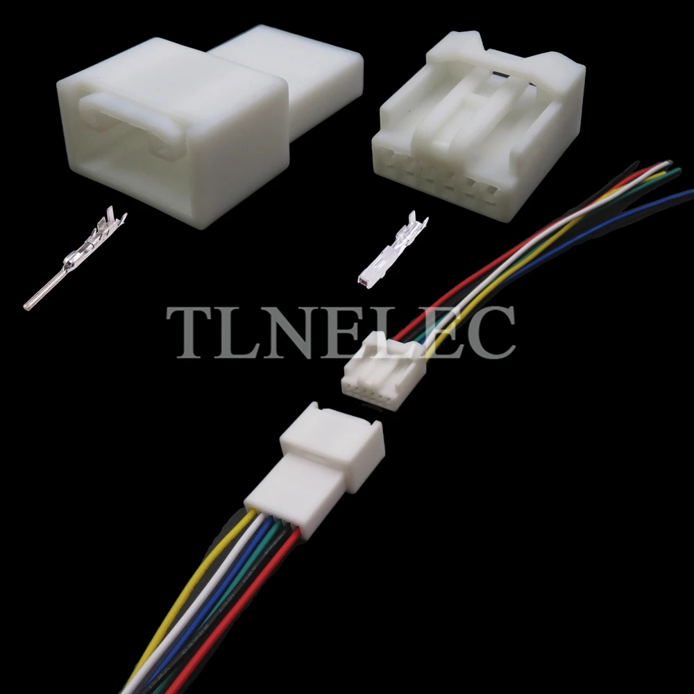 6 Pin Way Auto White Connector with Wires Automotive Wire Harness Sockets For Toyota Lexus 6098-2303 6098-2218