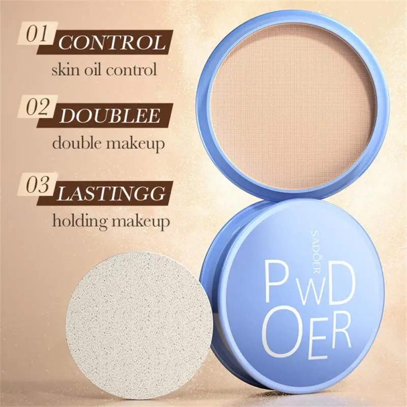 Natural Matte Pressed Powder Oil Control Long Lasting Air Cushion Waterproof Compact Brighten Skin Contouring Powder Cosmetics