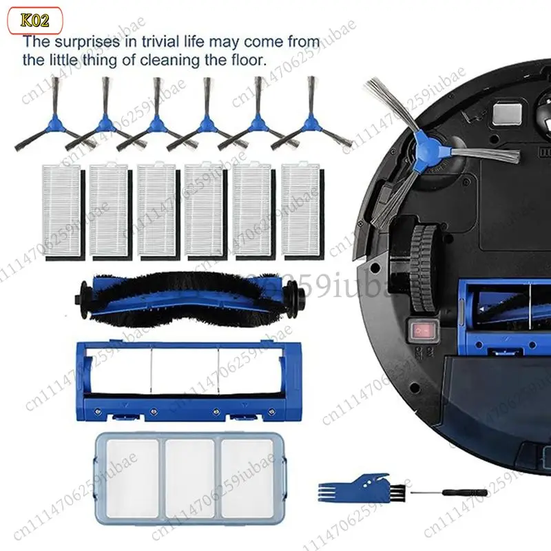 M Sweeper Accessories Side Brush Main Roller Brush Cover Filter Replacement Parts Compatible with RoboVac 11S 30 Series