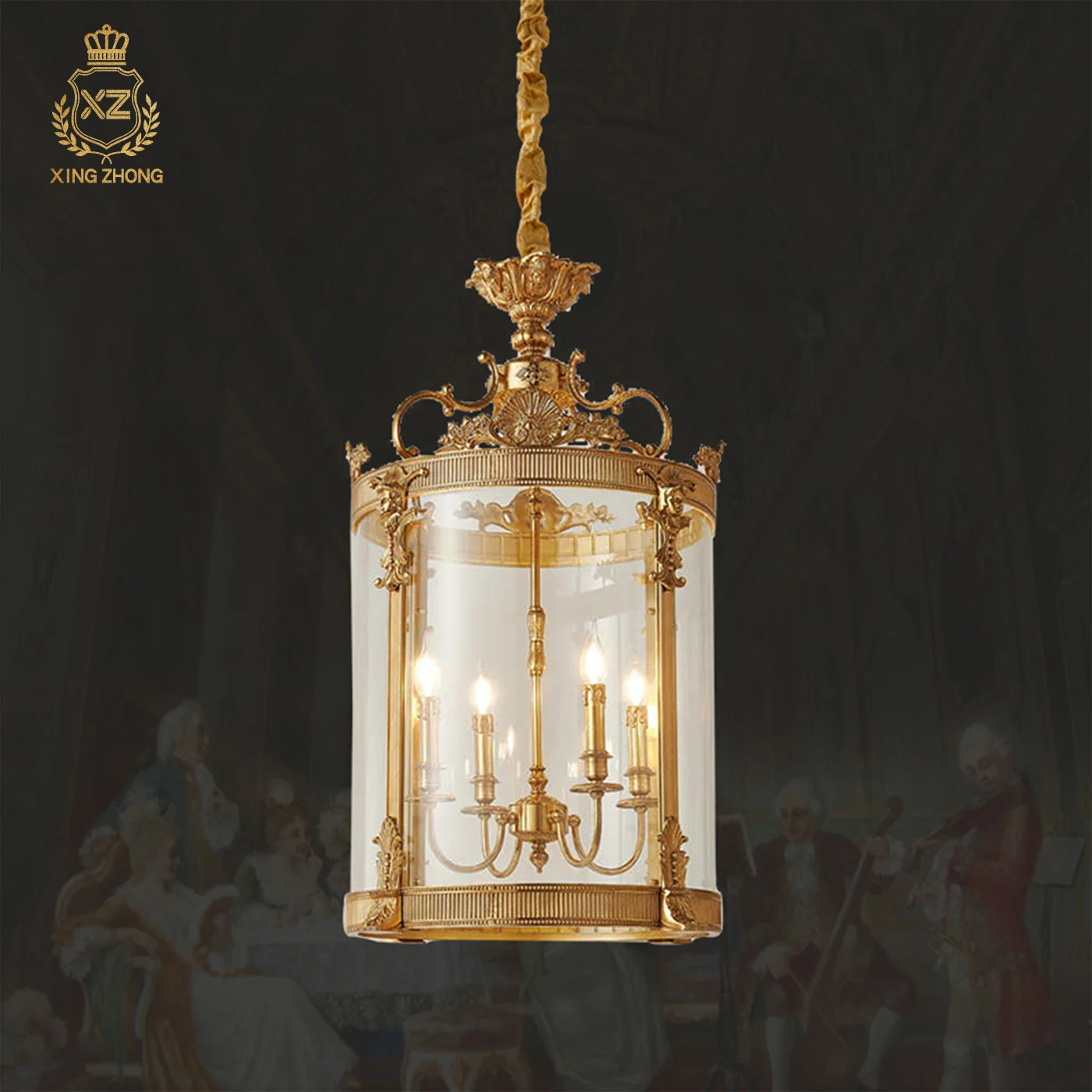 

French Classic Living Room Corridor Loft Brass Single Pendant Light Bedroom Cloakroom Stairwell Small Pendant Lamp