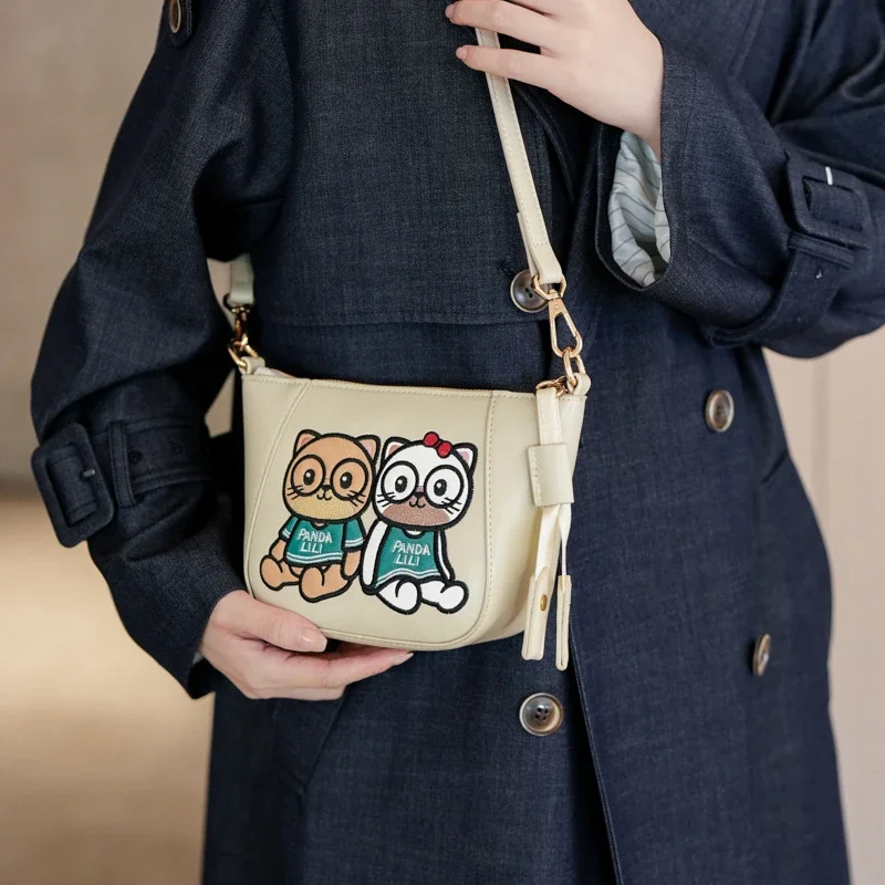 

Новый стиль, милая модная женская сумка через плечо с мультяшными животными, маленькая сумка из искусственной кожи в форме пельменей