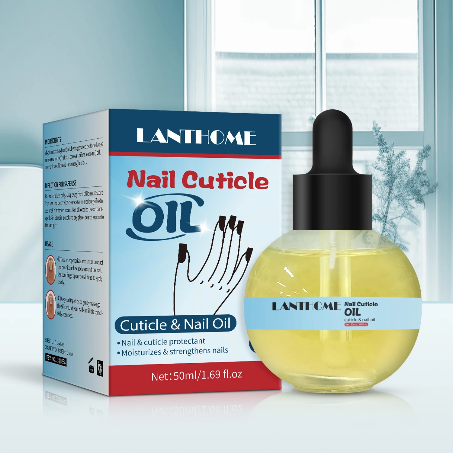 Nail Repair Solution Cuticle & Nail Oil, Nail & Cuticle Protactant, Moisturizes & Strengthens Nails, 50ml