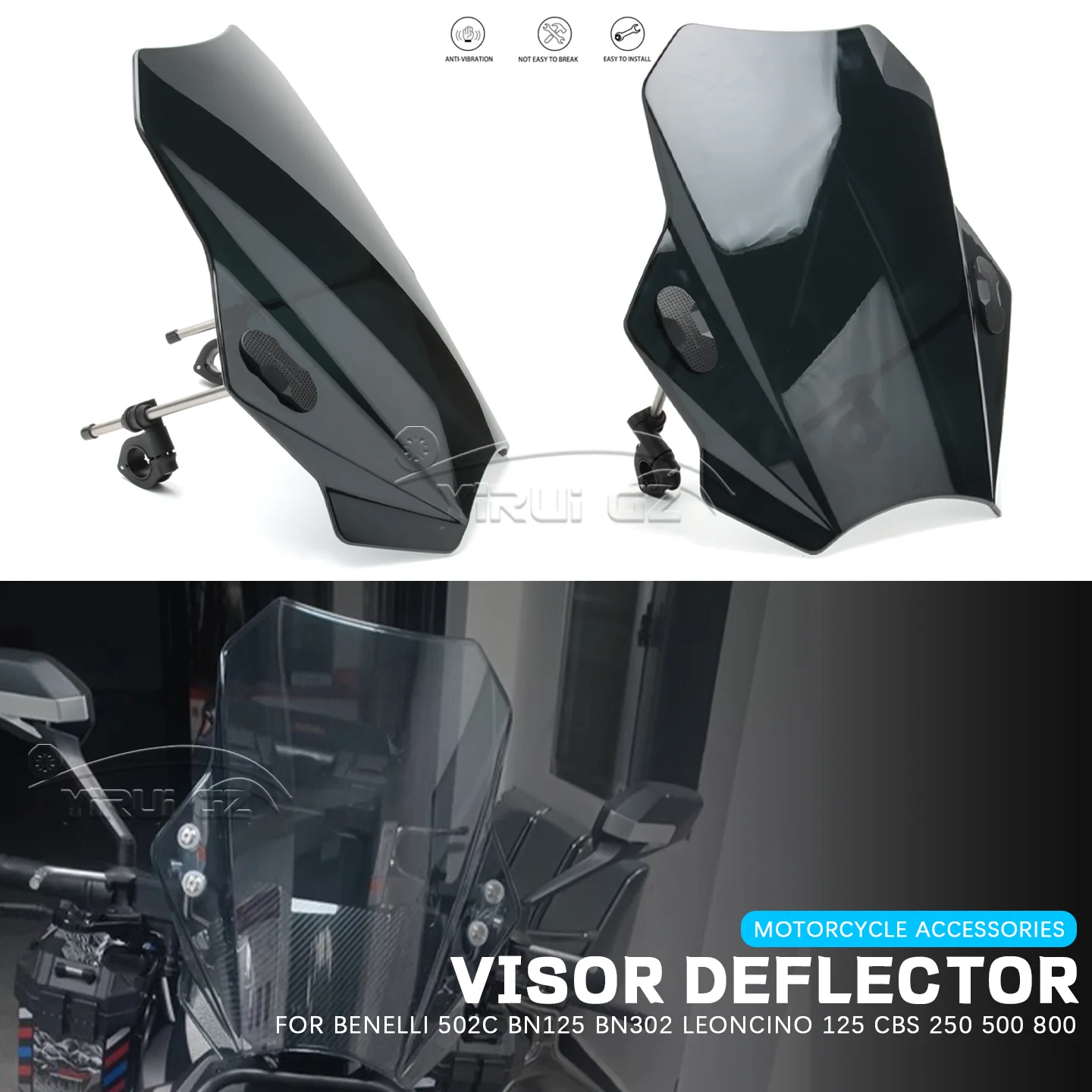Front Motorcycle Windscreen Windshield Screen Wind Shield Deflector For BENELLI 502 C BN125 BN 302 LEONCINO 125 CBS 250 500 800