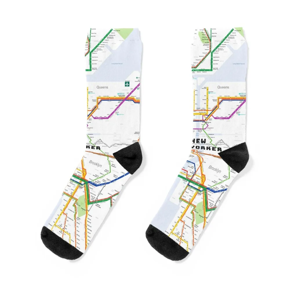

New Yorker Subway Map I Love NYC Socks Men's christmass gift golf Antiskid soccer Socks Female Men's