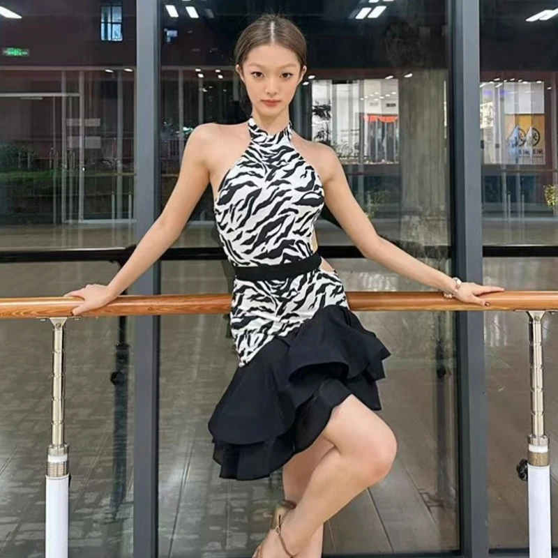 2025 adultes Chacha danse latine concours robe femmes dos nu danse latine Performance robe scène danse vêtements SL13806