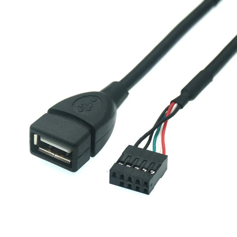 9-Pin USB Motherboard Internal Header Ke USB2.0 Bus Adapter Chassis Built-In Kabel untuk Komputer Desktop Kabel